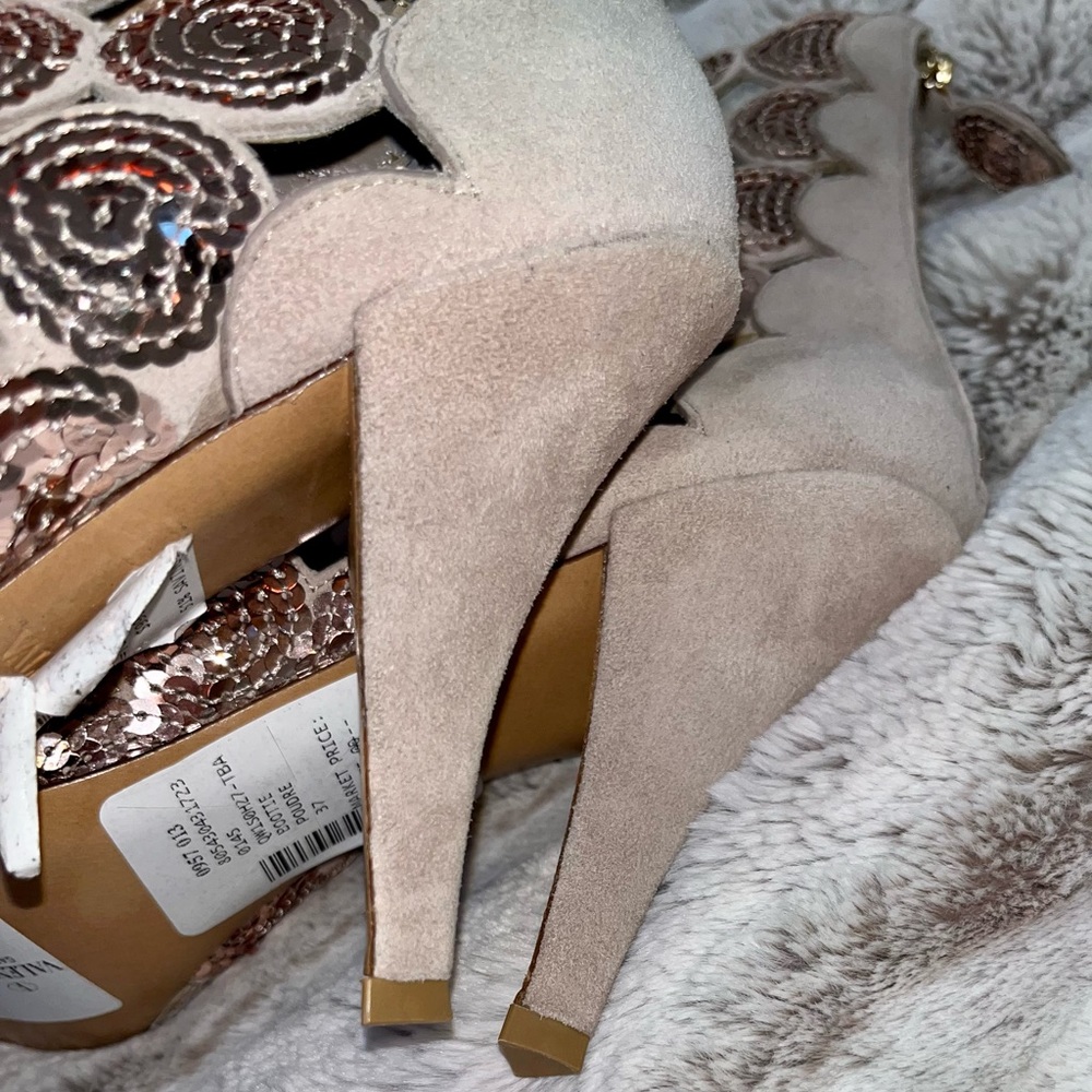 NIB❗️Valentino Garavani Poutre Suede & Sequin Ankle Booties - Picture 9 of 10